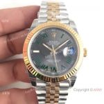 Rolex Date just Wimbledon 41 Cal.3255 watch Green Roman 2-Tone